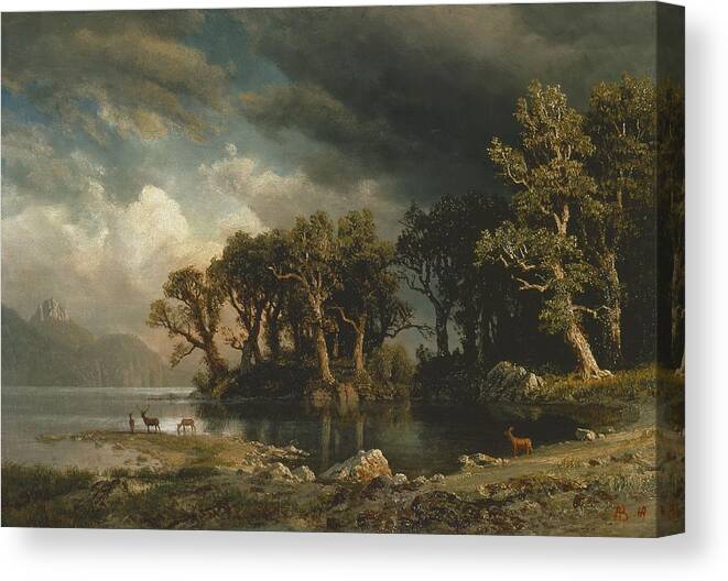 The Coming Storm Canvas Print featuring the digital art The Coming Storm #4 by Albert Bierstadt