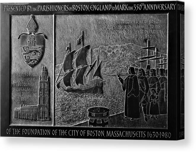 Pilgrams Canvas Print featuring the photograph 350 Years Of Boston by Rob Hans
