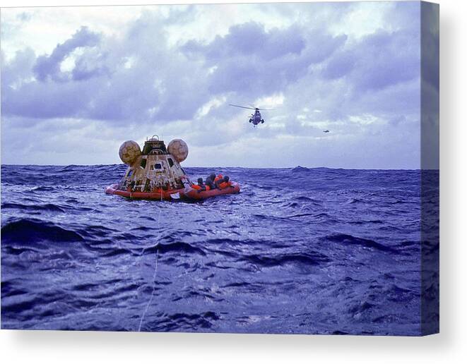 1969 Canvas Print featuring the photograph Apollo 11 Recovery, 1969 #6 by Science Source