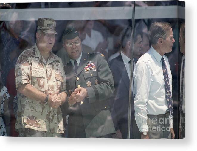 People Canvas Print featuring the photograph Operation Desert Storm Victory Parade #4 by Bettmann