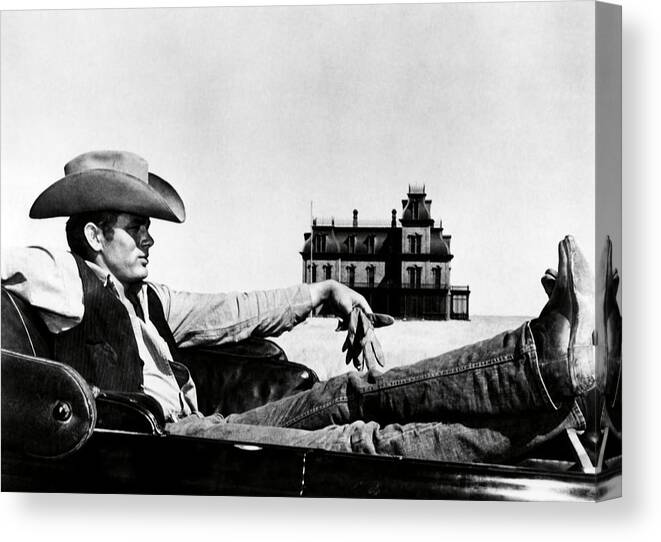 James Dean Canvas Print featuring the photograph JAMES DEAN in GIANT -1956-. #5 by Album