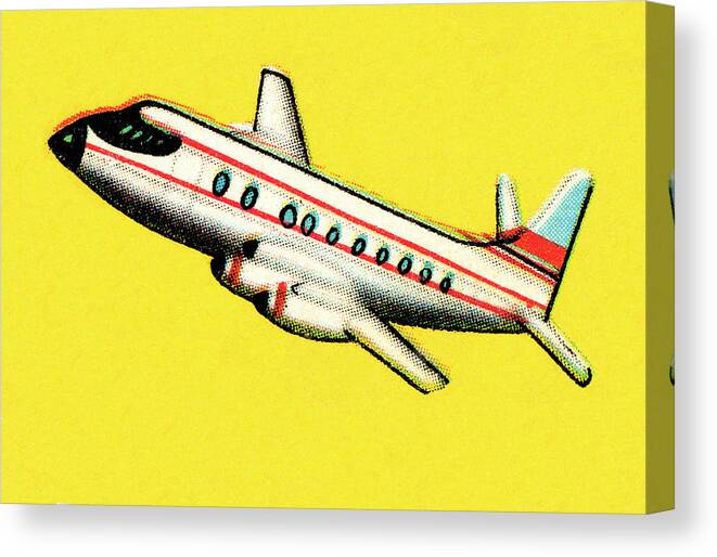 Air Travel Canvas Print featuring the drawing Airplane #62 by CSA Images