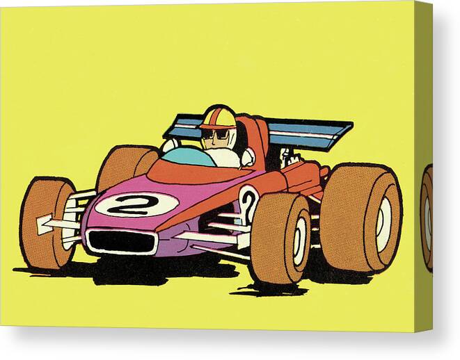 Auto Canvas Print featuring the drawing Race Car #8 by CSA Images