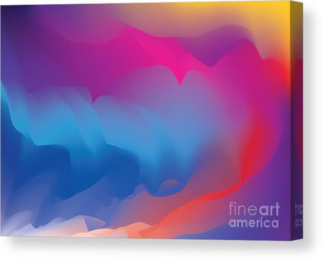 Curve Canvas Print featuring the digital art Abstract Pink And Violet Blur Color by Sirintra pumsopa