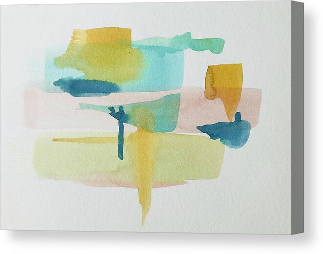 Shapes Canvas Print featuring the painting Abstract water colors by Luisa Millicent