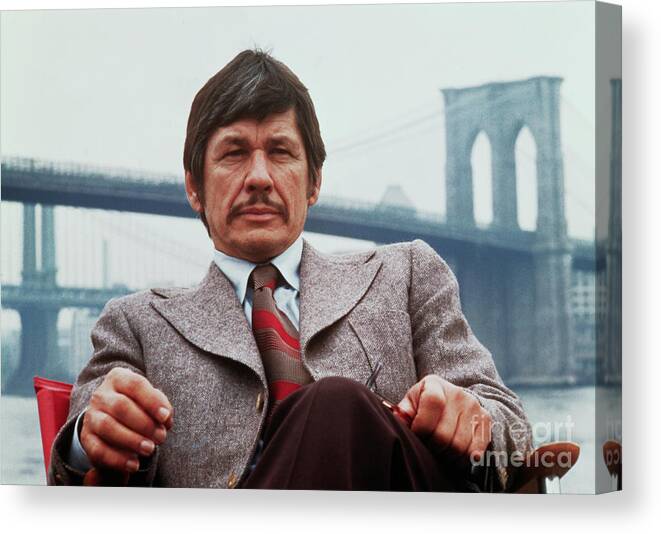 Lower Manhattan Canvas Print featuring the photograph Actor Charles Bronson by Bettmann