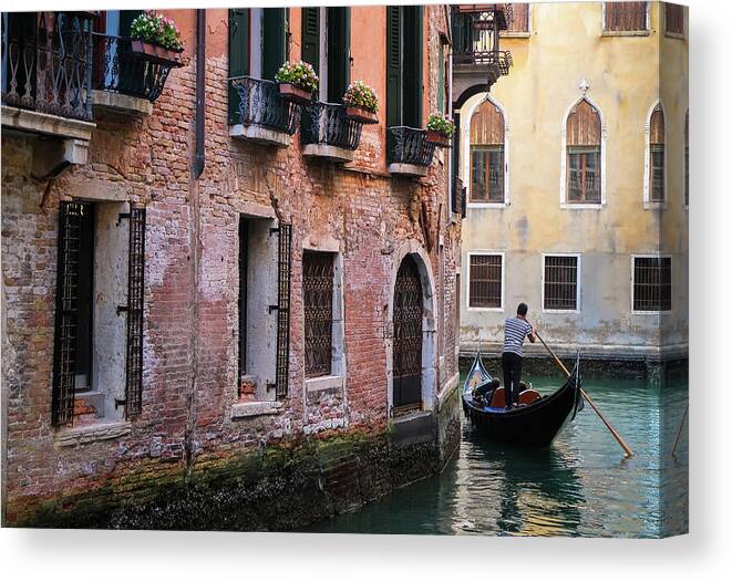 Venice Canvas Print featuring the photograph Afternoon Gondola Ride by Robert Blandy Jr