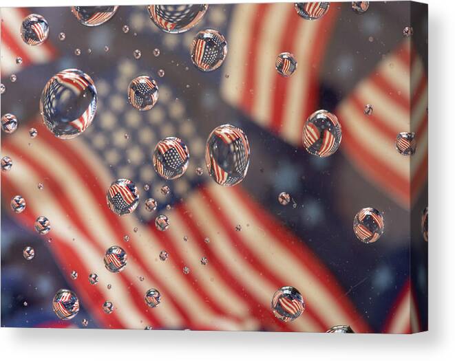 American Flag Canvas Print featuring the photograph American flag by Minnie Gallman