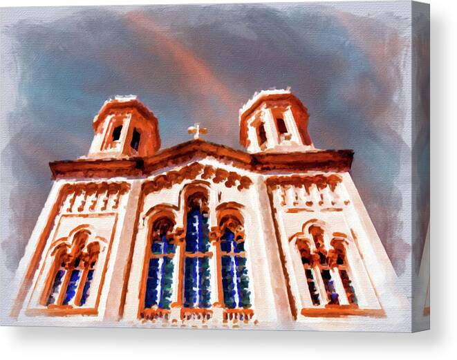 Ancient Canvas Print featuring the photograph Ancient Church in Old Dubrovnik by Darryl Brooks