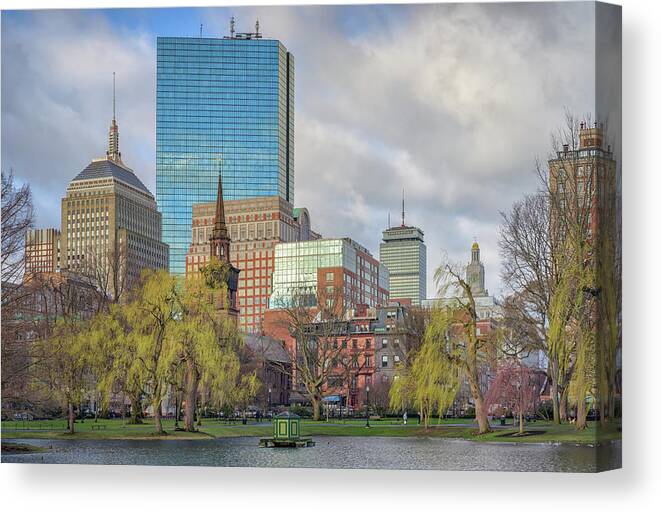 Boston Canvas Print featuring the photograph April Morning in Boston's Public Garden by Kristen Wilkinson