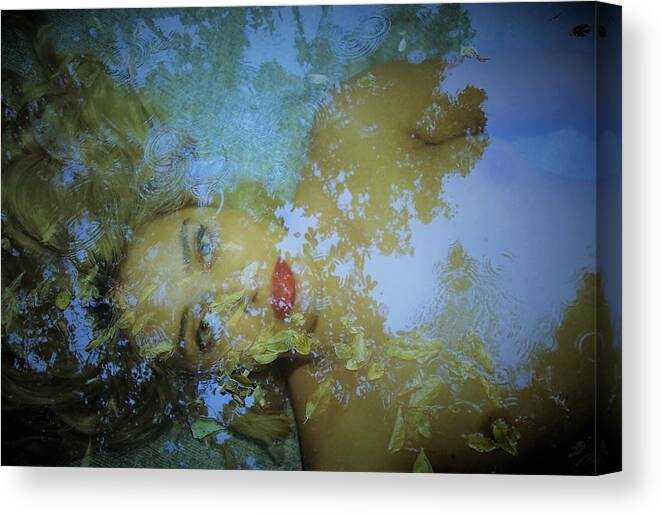 Woman Canvas Print featuring the photograph Autumn Leaves by Cristian Andreescu