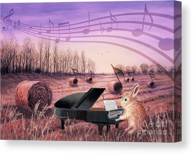 Autumn Canvas Print featuring the mixed media Autumn Sonata by Yoonhee Ko