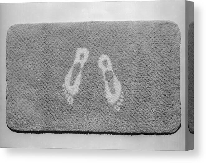 Bath Mat Canvas Print featuring the photograph Bathroom Footprints by Chaloner Woods
