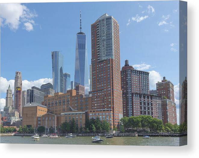 Freedom Tower Canvas Print featuring the photograph Battery Park City by Cate Franklyn