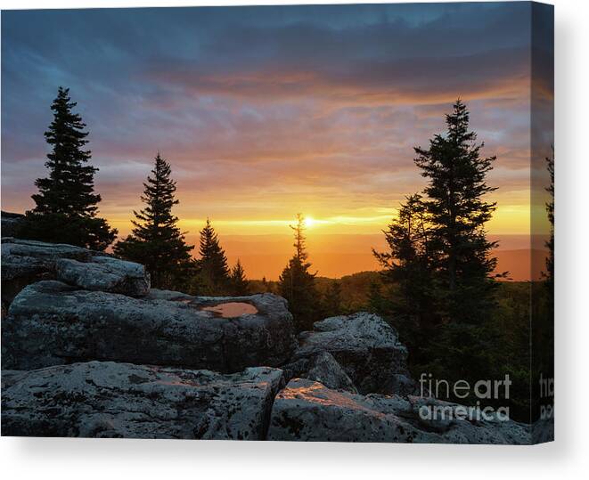 West Virginia Canvas Print featuring the photograph Bear Rocks Sunrise by Anthony Heflin