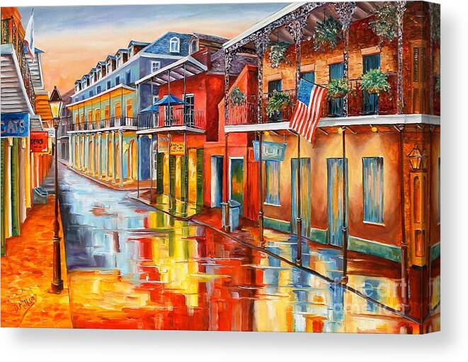 New Orleans Canvas Print featuring the painting Bourbon Street Morning by Diane Millsap