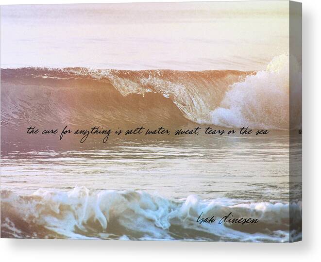 Ocean Canvas Print featuring the photograph BREAKING WAVE quote by JAMART Photography