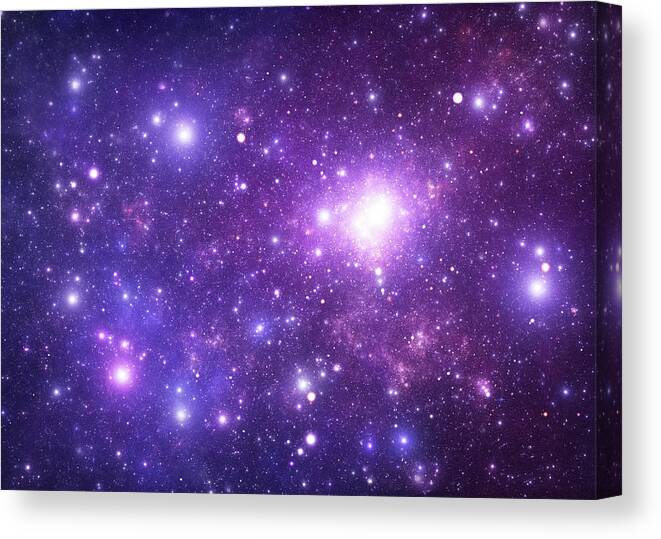 Black Color Canvas Print featuring the photograph Bright Stellar Sky by Sololos