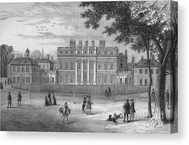 Charlotte Of Mecklenburg-strelitz Canvas Print featuring the drawing Buckingham House, Westminster, London by Print Collector