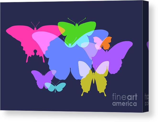 Releasing Canvas Print featuring the digital art Butterflies by Smartboy10