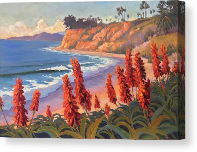Seascape Canvas Print featuring the painting Butterfly Beach by Leigh Sparks