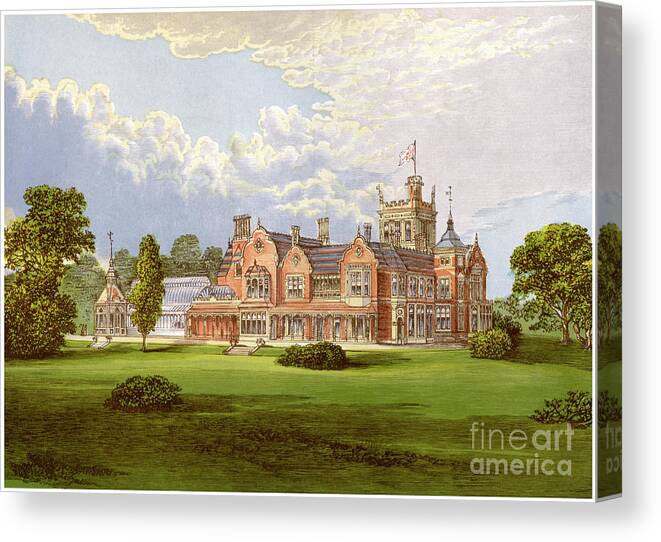 Engraving Canvas Print featuring the drawing Caen Wood Towers, Middlesex, Home by Print Collector