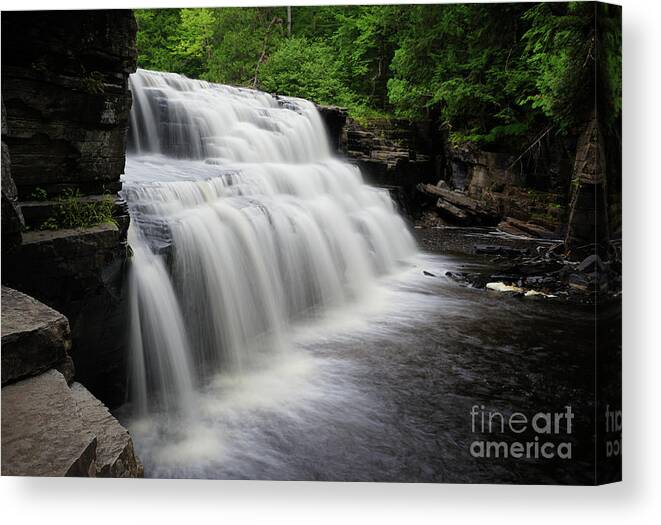 Canyon Falls Flow Canvas Print featuring the photograph Canyon Falls Flow by Rachel Cohen