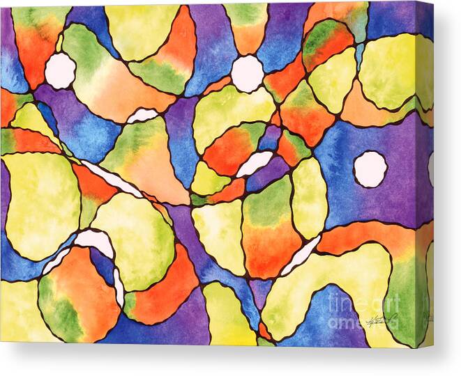 Watercolor Canvas Print featuring the photograph Carnival Balloon Abstract by Kristen Fox