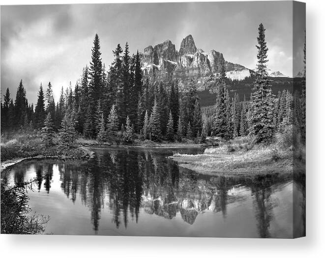 Disk1215 Canvas Print featuring the photograph Castle Mountain Alberta by Tim Fitzharris