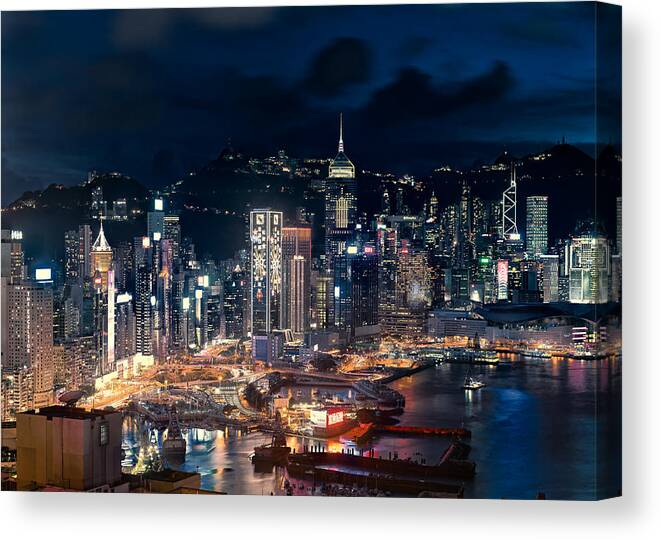 City Canvas Print featuring the photograph Central District Hong Kong by Fabrizio Massetti
