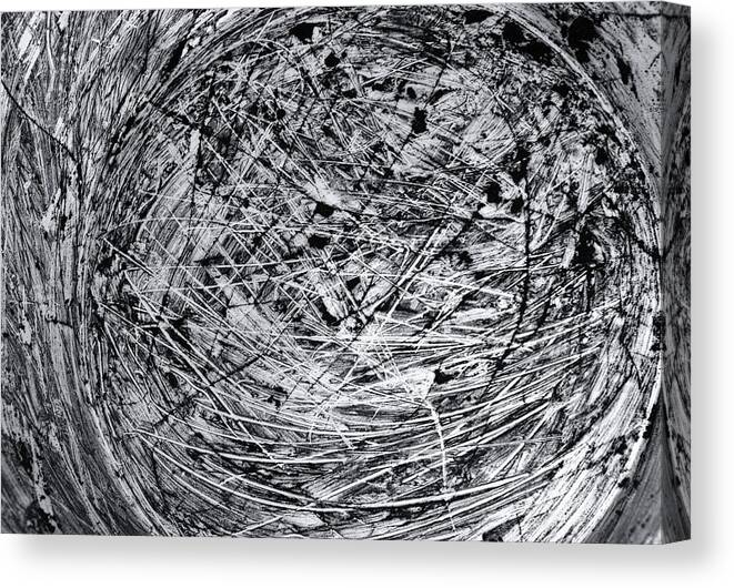 Chaos Canvas Print featuring the photograph Chaos And Confusion Monochrome by Jeff Townsend