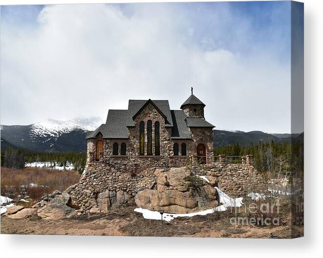 Chapel On The Rocks Canvas Print featuring the photograph Chapel on the Rocks, Again by Dorrene BrownButterfield