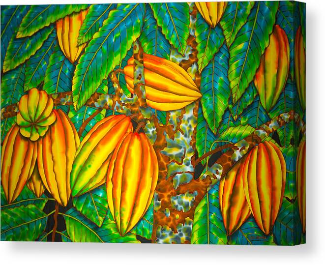 Cacao Pod Canvas Print featuring the painting Chocolat St. Lucia by Daniel Jean-Baptiste