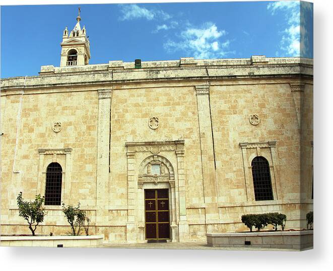 Outdoor Canvas Print featuring the photograph Church of Virgin Mary Exterior by Munir Alawi