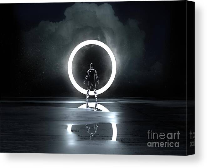 People Canvas Print featuring the photograph Circle Of Light by Solarseven