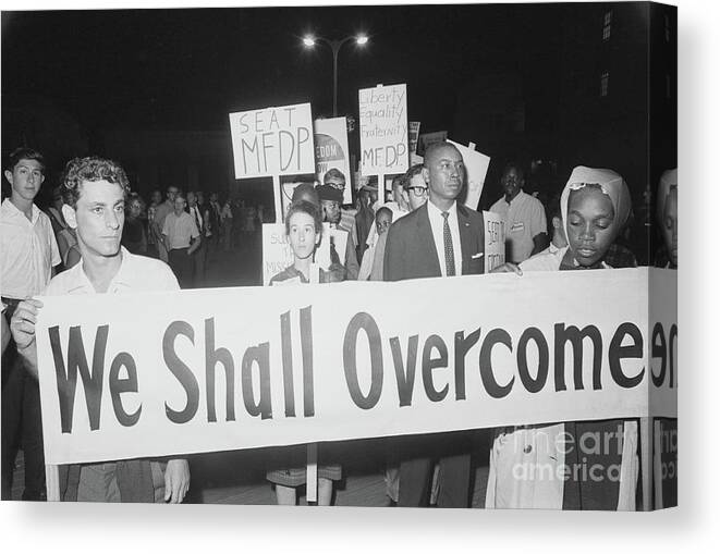 Democracy Canvas Print featuring the photograph Civil Rights Demonstrators by Bettmann