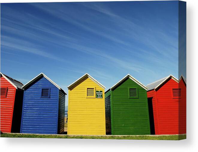 Beach Hut Canvas Print featuring the photograph Colorful Beach House by Viktor Chan Photography