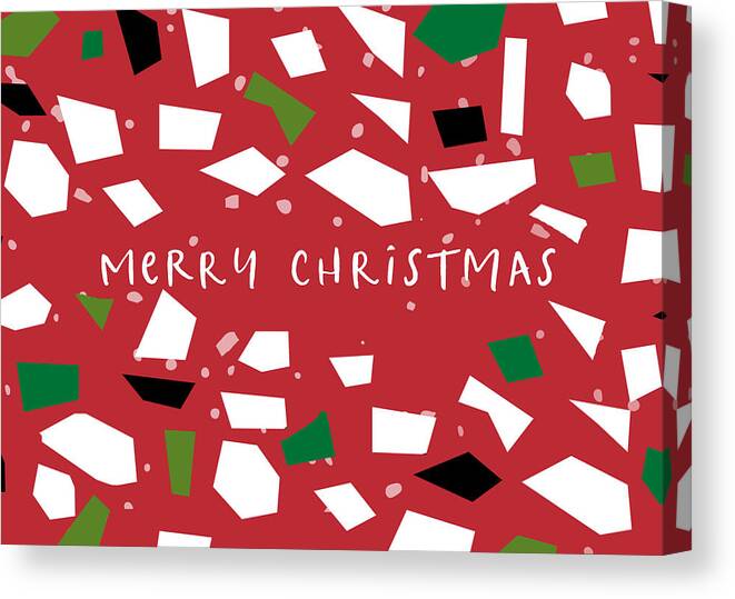 Merry Christmas Canvas Print featuring the digital art Confetti Christmas- Art by Linda Woods by Linda Woods