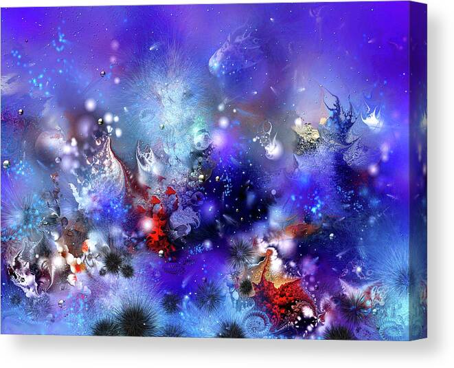Coral Reef Violet Canvas Print featuring the digital art Coral Reef Violet by Natalia Rudzina