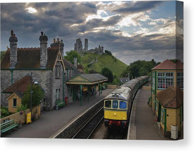 Dorset Canvas Print featuring the photograph Corfe Castle Station by Laurence Cartwright Photography