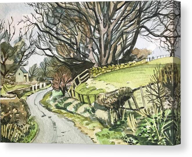 Landscape Canvas Print featuring the painting Beatrix Potter Lane by Luisa Millicent