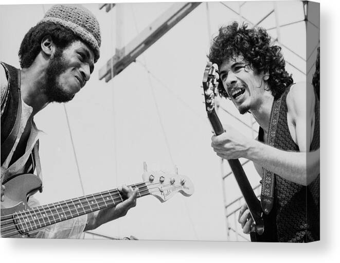 Concert Canvas Print featuring the photograph David Brown Plays With Santana At by Tucker Ransom