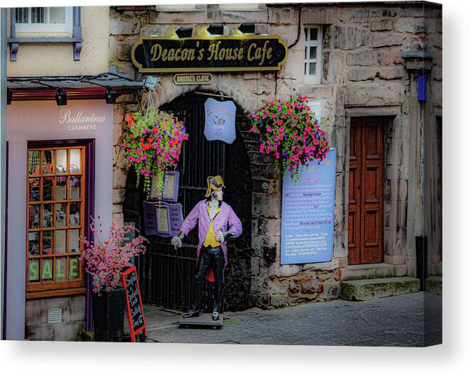 Edinburgh Canvas Print featuring the photograph Deacons Cove Cafe by Diane Lindon Coy