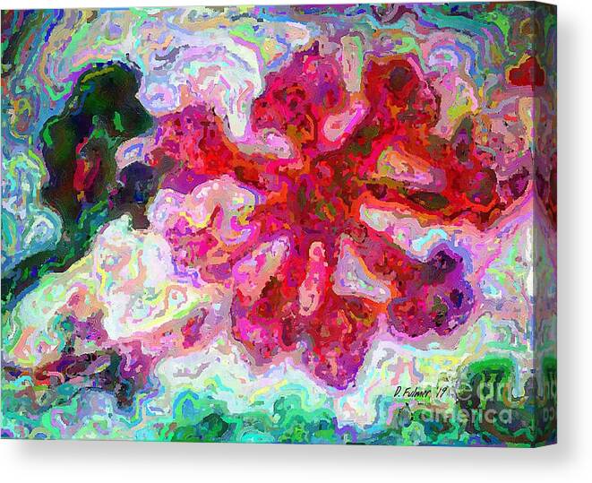 Abstract Canvas Print featuring the mixed media Design Lefleur by Denise F Fulmer