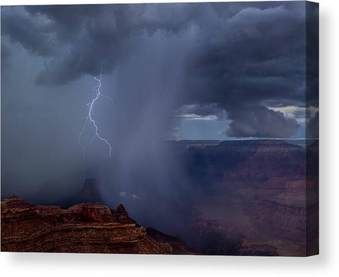 Lightning Canvas Print featuring the photograph Dramatic Sky by John J. Chen