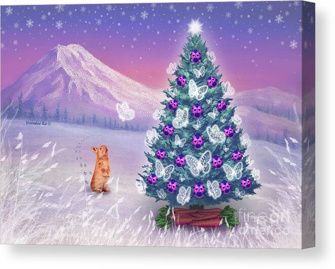 Holiday Canvas Print featuring the painting Dream Christmas Tree by Yoonhee Ko
