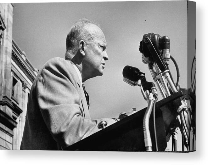 Politics Canvas Print featuring the photograph Dwight D. Eisenhower by Joseph Scherschel