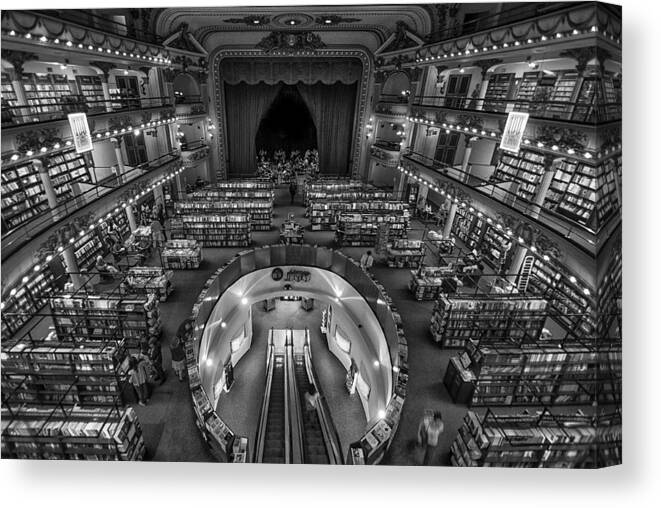 Bookstore Canvas Print featuring the photograph El Ateneo Bookstores by Hans W. Müller