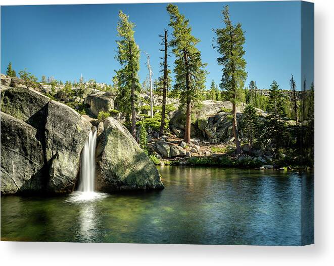 Desolation Wilderness Canvas Print featuring the photograph Enchanted Falls by Shelby Erickson