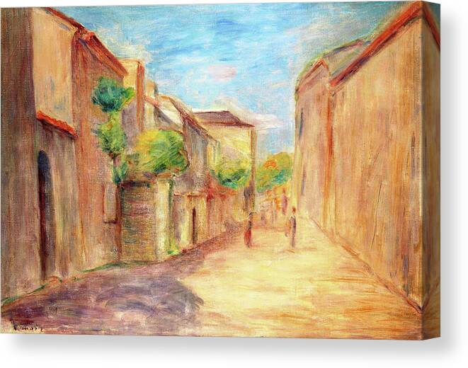 Pierre-auguste Renoir Canvas Print featuring the painting Entrance of the village - Digital Remastered Edition by Pierre-Auguste Renoir